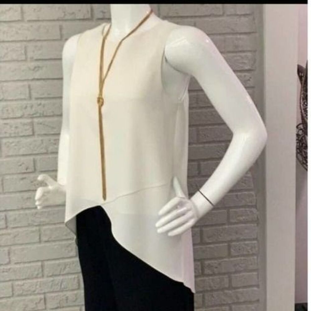 Amanda Uprichard cream top blouse‎ small high low